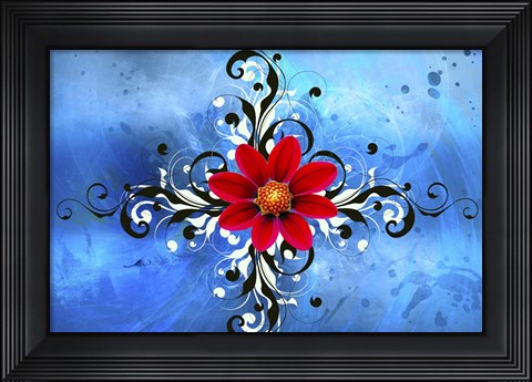 Framed Flower Design 1 Print