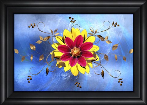 Framed Flower Design 2 Print