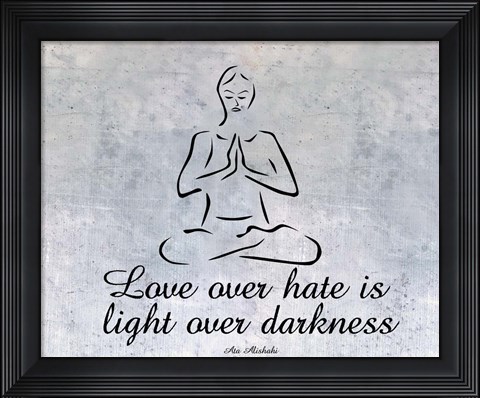Framed Love over hate Print