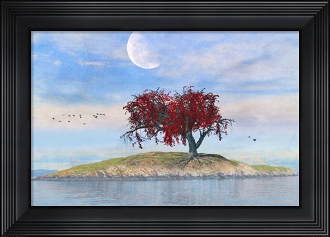 Framed Red Tree Print