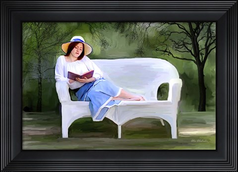 Framed Girl Reading Print
