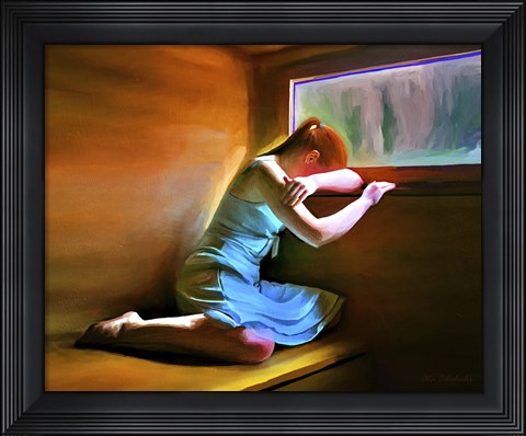 Framed Sad Girl Print