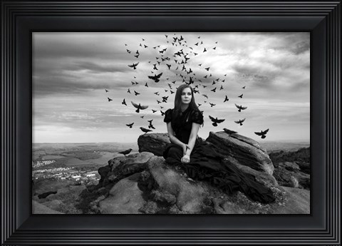 Framed Black Bird Queen Print