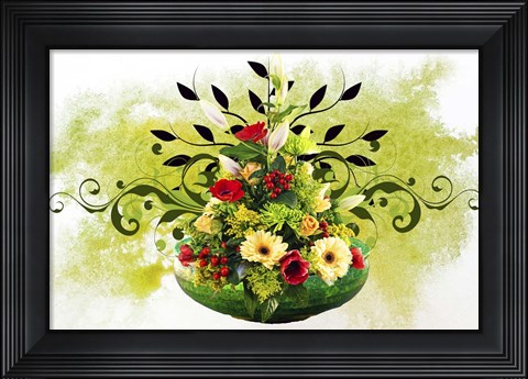 Framed Flower Design 3 Print