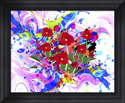 Framed Flower Design 5 Print