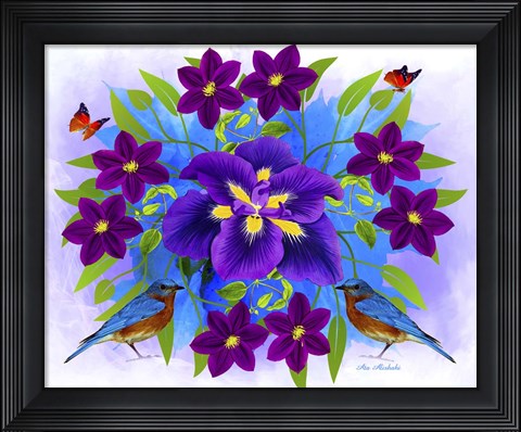Framed Floral Design R Print