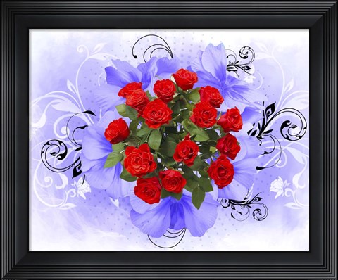 Framed Floral Design U Print