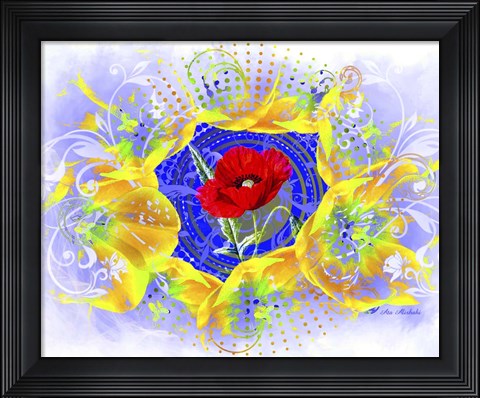 Framed Floral Design Z Print