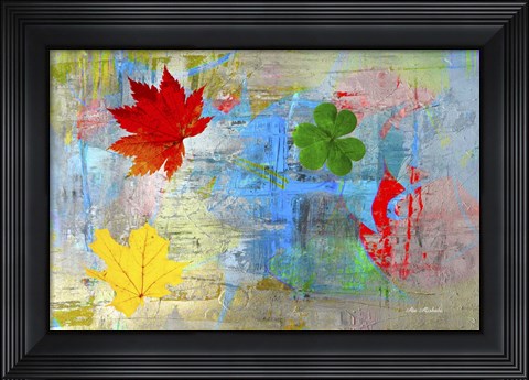 Framed Leaves and colors Print