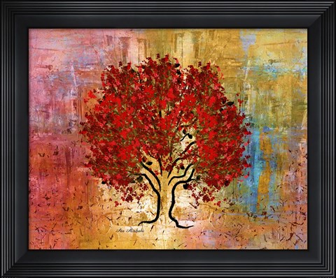 Framed Red Tree 3 Print