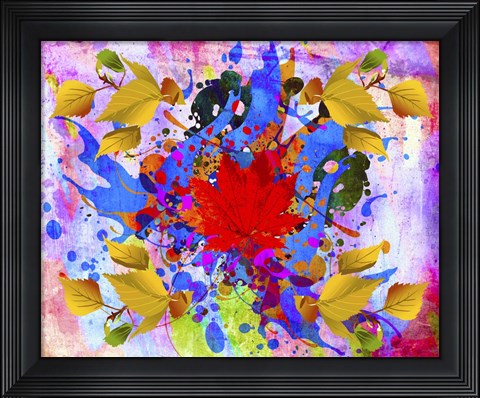 Framed Leave Design Print