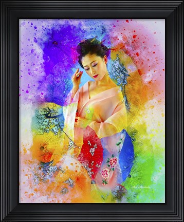 Framed Lady in Color Print