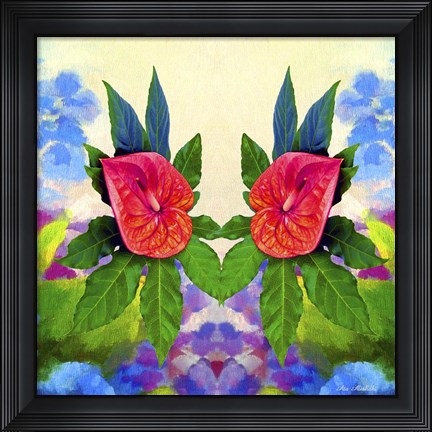 Framed Flower Design 32 Print