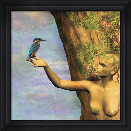 Framed Tree And Bird Print