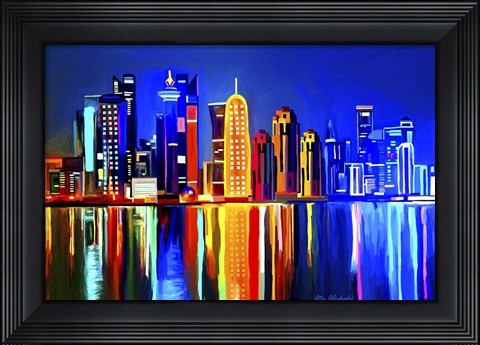 Framed City light Print