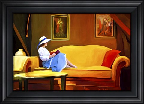 Framed Lady Reading 1 Print