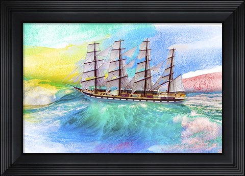 Framed Sailing Away 4 Print