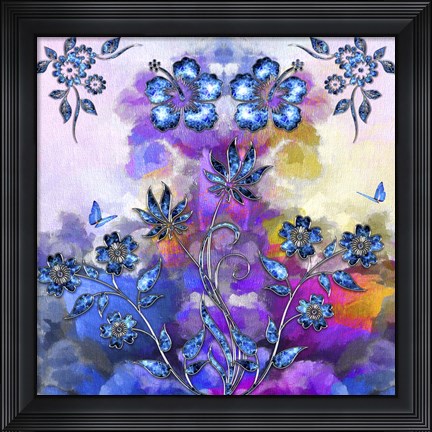 Framed Flower Design Mk9 Print