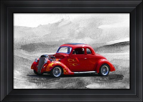 Framed Red Car2 Print