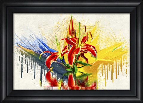 Framed Flower Design 9MA Print