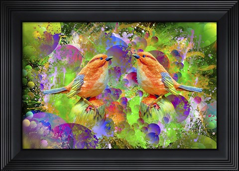 Framed Lover Birds M2 Print