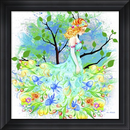 Framed Lady Of Forest Print