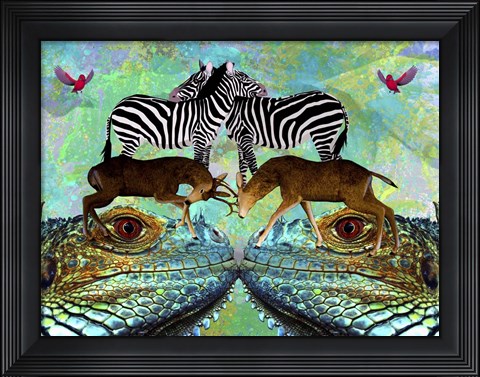 Framed Animal Land 1A Print