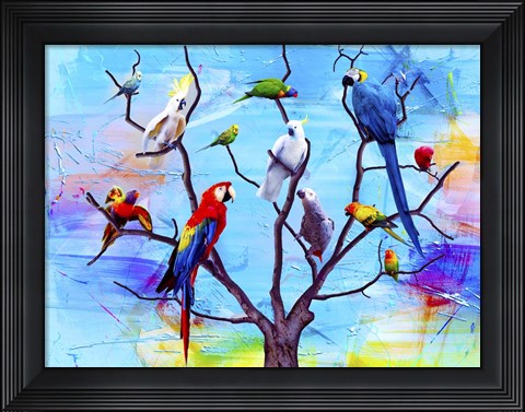 Framed Birds Land !H Print
