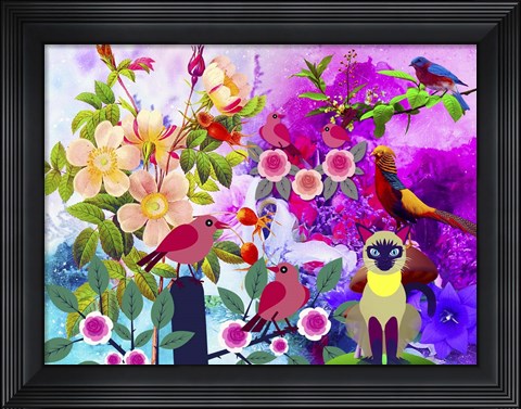 Framed Flowery Forest Print