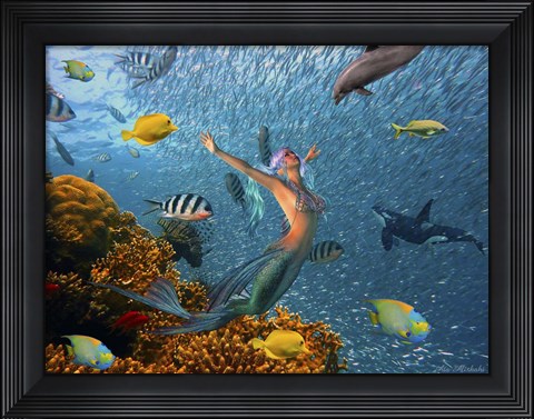 Framed Mermaid Time Print