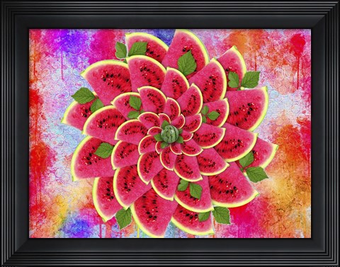 Framed Watermelon Flower Print