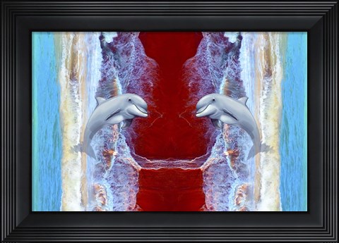 Framed Twin Dolphin Print