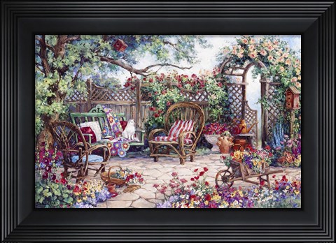 Framed Grandmothers Flower Garden Print
