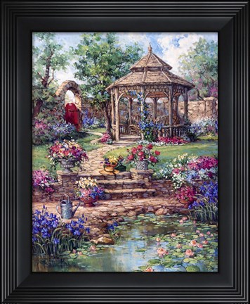 Framed Red Garden Gate Print