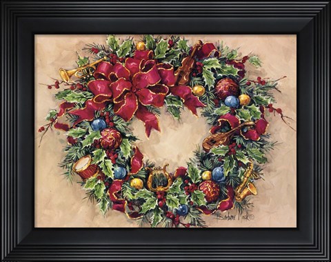 Framed Tis The Season Wreath Print