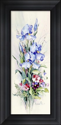 Framed Iris and Pansy Panel Print