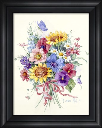 Framed Rose Ribbons Print