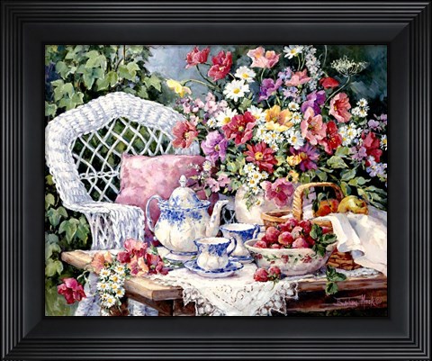 Framed Tea &amp; Strawberries Print