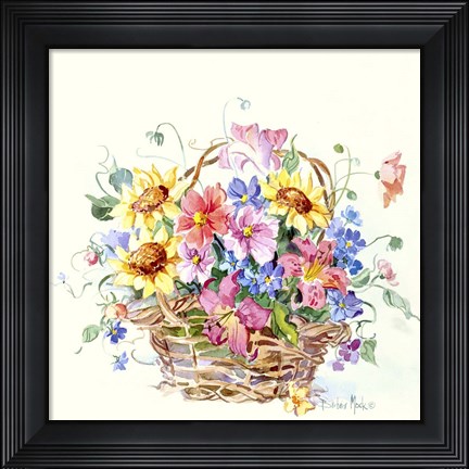 Framed Sunflower Basket Mini II Print