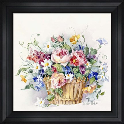 Framed Rose Basket Print