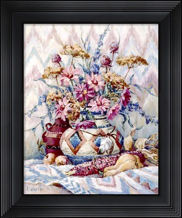 Framed Southwest Pots and Corn Print