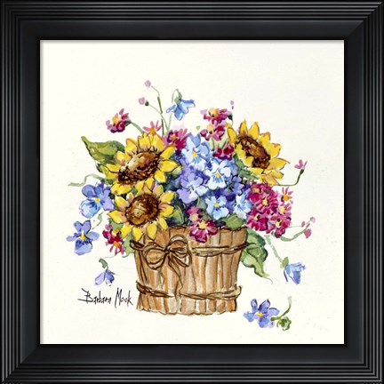 Framed Sunflower Basket I Print