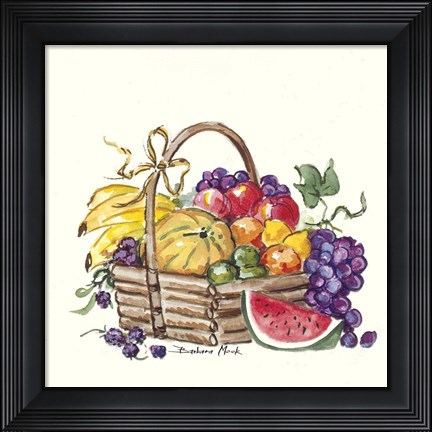 Framed Watermelon and Fruit Basket Print
