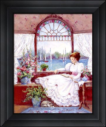 Framed Lady in the Window Print