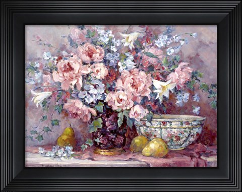 Framed Pears and Posies Print