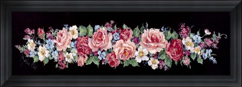 Framed Roses on Black Panel Print