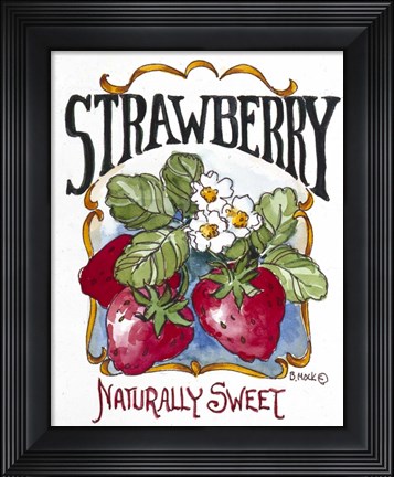Framed Naturally Sweet Strawberry-Seed Packet Print