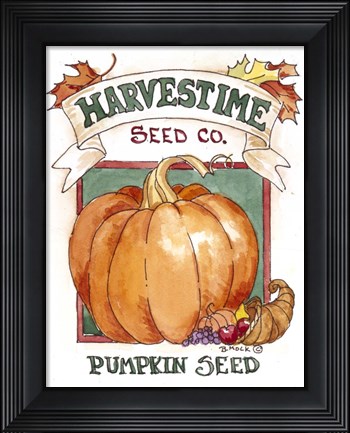 Framed Harvestime Pumpkin-Seed Packet Print