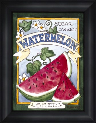 Framed Large Watermelon-Seed Packet Print