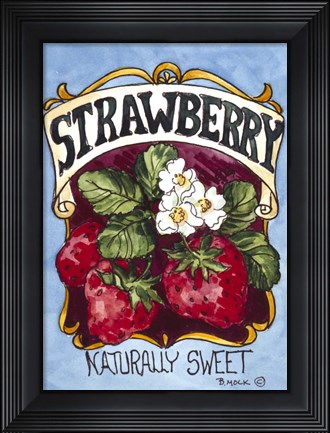 Framed Large Strawberry-Seed Packet Print